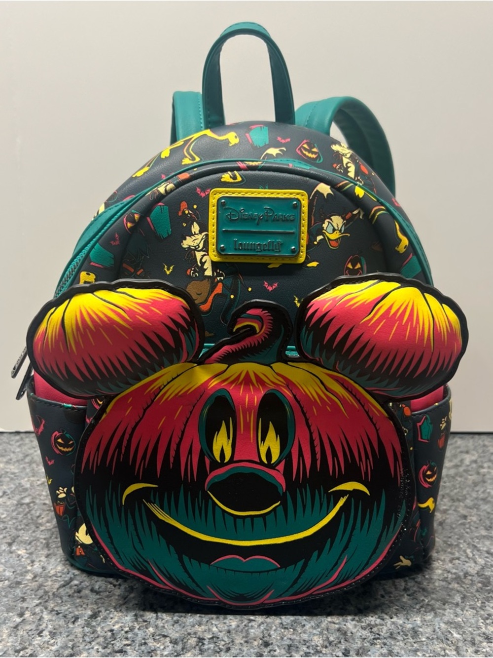 Loungefly Glow In The Dark Mickey Pumpkin Halloween Mini Backpack Disney Parks